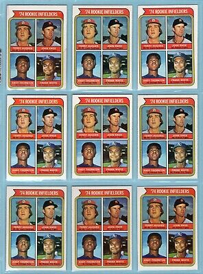 1974 Topps #604 Rookie Infielders Lot of 9 Baseball Cards VG thru NM 