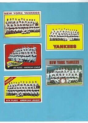 1956-1970 Topps Lot of 13 Different New York Yankees Team Baseball Cards VG-NM