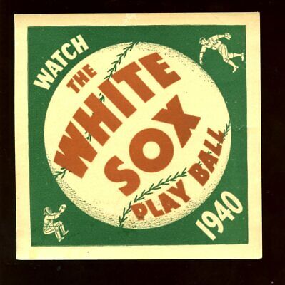 1940 Chicago White Sox Play Ball 4x4"  Paper Schedule EX