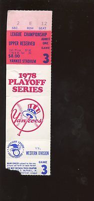 1978 ALCS Ticket Stub New York Yankees Brett & Munson Home Runs Game 3