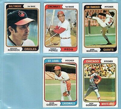 1974 Topps Lot of 14 Different Hall of Famer Baseball Cards LG - Ex/Mt