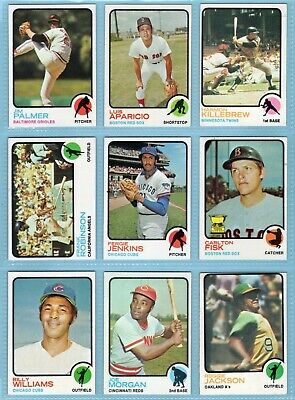 1973 Topps Lot of 12 Different Hall of Famer Baseball Cards EX - NM