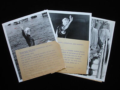 Lot of 3 Original 1950-52 Wire Photographs of Florence Chadwick