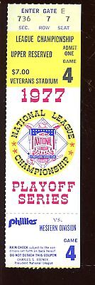 1977 NLCS Ticket Stub Los Angeles Dodgers at Philadelphia Phillie Game 4 NRMT