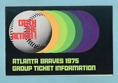 1975 Atlanta Braves Ticket Information & Home Schedule Pamphlet