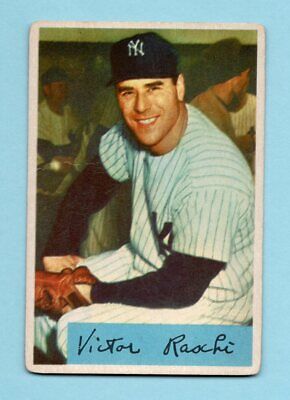 1954 Bowman #33 Vic Raschi NY Yankees No Trade Variation Baseball Card VG wrk