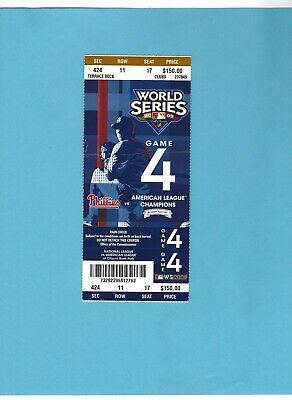 2009 World Series Game 4 Sunday November 1st Yankees vs Phillies Ticket Stub 