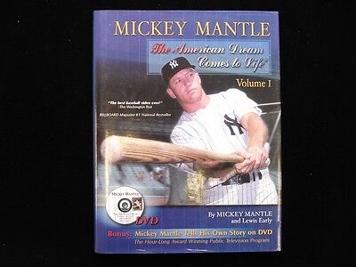 2002 'Mickey Mantle' by Mickey Mantle Hardcover Book w/ Original DVD - NM