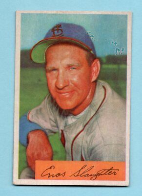 1954 Bowman #62 Enos Slaughter St. Louis Cardinals Baseball Card EX+ prt isu tr