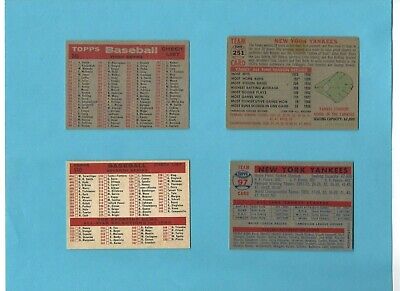 1956-1970 Topps Lot of 13 Different New York Yankees Team Baseball Cards VG-NM