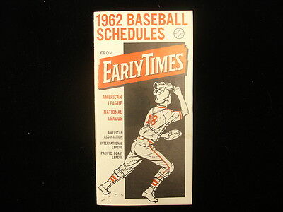 1962 Early Times Baseball Schedules Booklet