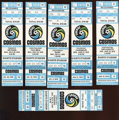 1978 NASL Soccer New York Cosmos Full Tickets 12 Different