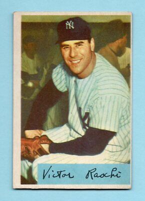 1954 Bowman #33 Vic Raschi NY Yankees No Trade Variation Baseball Card EX oc