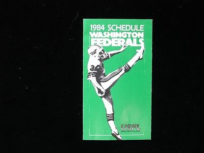 1984 USFL Washington Federals Pocket Schedule