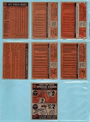 1972 Topps Lot of 7 Different Hall of Famer Baseball Cards Vg/Ex - EX