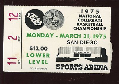 1975 NCAA Basketball Final 4 Game Ticket Stub UCLA Beats Kentucky