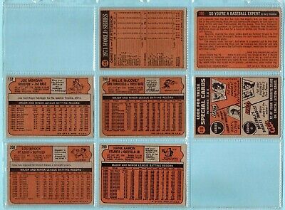 1972 Topps Lot of 7 Different Hall of Famer Baseball Cards VG - EX