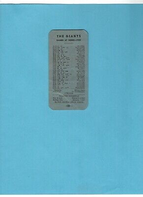 1955 New York Giants Baseball Schedule