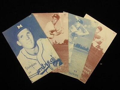 Lot of 4 1953 Montreal Royals Canadian Exhibit Cards – EX/MT