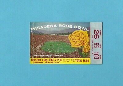 January 2,1961 Washington vs Minnesota Rose Bowl Ticket Stub 