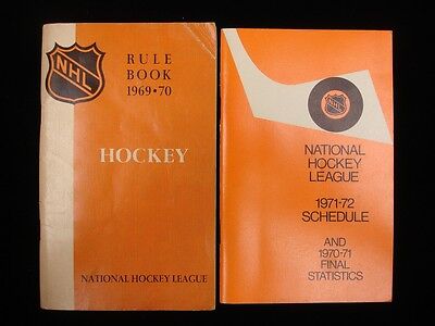 Lot of 2 NHL Official Booklets - 1971-72 Schedule & 1969-70 Rulebook