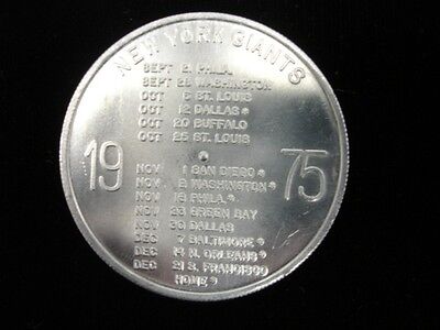 1975 Kessler New York Giants Football Schedule 1.5" Coin