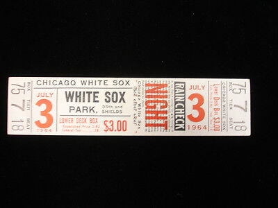 July 3, 1964 Cleveland Indians @ Chicago White Sox Full Ticket