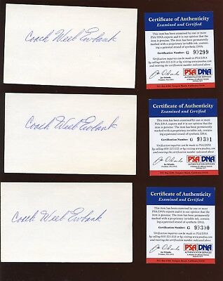 Lot of 3 New York Jets Coach Weeb Ewbank Signed 3x5 Index Cards PSA DNA