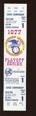 1977 ALCS Full Ticket Kansas CIty Royals at New York Yankees Game 1 NRMT