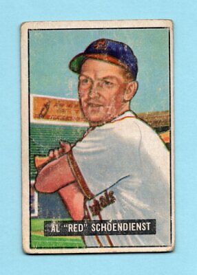 1951 Bowman #10 Red Schoendienst St. Louis Cardinals Baseball Card Low Grade