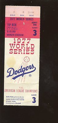 1977 World Series Ticket Stub Los Angeles Dodgers at New York Yankees Game 3