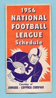 1956 NFL National Football League Large Pocket Schedule 2 3/4 x 5 1/4 in.