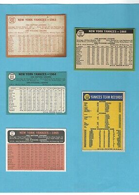 1956-1970 Topps Lot of 13 Different New York Yankees Team Baseball Cards VG-NM