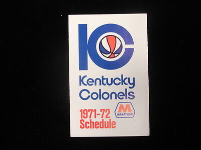 1971-72 Kentucky Colonels Basketball Schedule