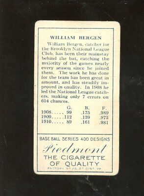 1911 T205 Piedmont Tobacco Baseball Card William Berger