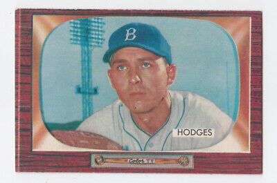 1955 Bowman #158 Gil Hodges Brooklyn Dodgers Baseball Card Ex/Mt mk ah