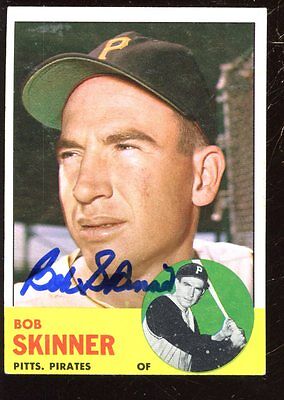 1963 Topps Baseball Card #215 Bob Skinner Autographed EX+