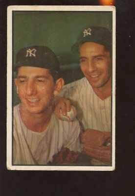 1953 Bowman Color BB Card #95 Phil Rizzuto & Billy Martin New York Yankees VG