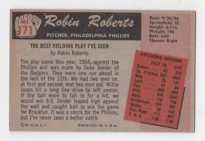 1955 Bowman #171 Robin Roberts Philadelphia Phillies Baseball Card EX+