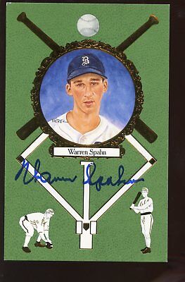 1990 Perez Steele Baseball Postcard Rose Warren Spahn Autographed Holo