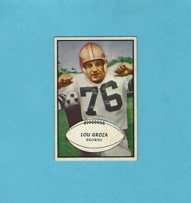 1953 Bowman #95 Lou Groza Cleveland Browns Short Print Football Card EX+