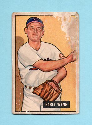 1951 Bowman #78 Early Wynn Cleveland Indians Baseball Card Low Grade