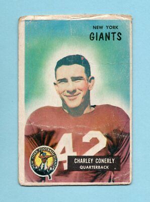 1955 Bowman #16 Charley Conerly New York Giants Football Card Low Grade