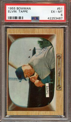 1955 Bowman Baseball Card #51 Elvin Tappe PSA 6 EXMT