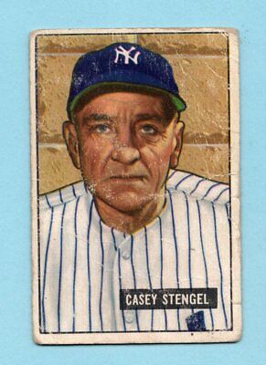 1951 Bowman #181 Casey Stengel New York Yankees Baseball Card Low Grade