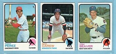 1973 Topps Lot of 12 Different Hall of Famer Baseball Cards EX - NM