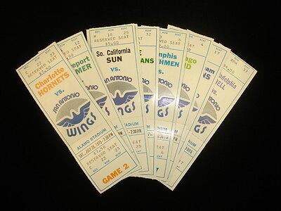 Lot of 10 Different 1975 San Antonio Wings WFL Full Tickets