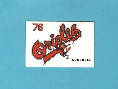 1976 Baltimore Orioles Pocket Baseball Schedule