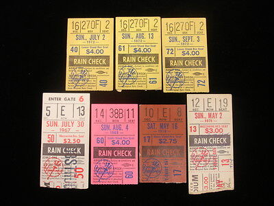 Group of 7 1968-72 New York Yankees Ticket Stubs