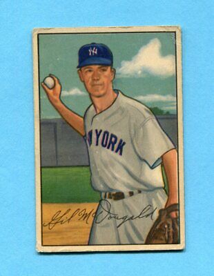 1952 Bowman #33 Gil McDougald NY Yankees Rookie Baseball Card Vg+ ap cres/wrks